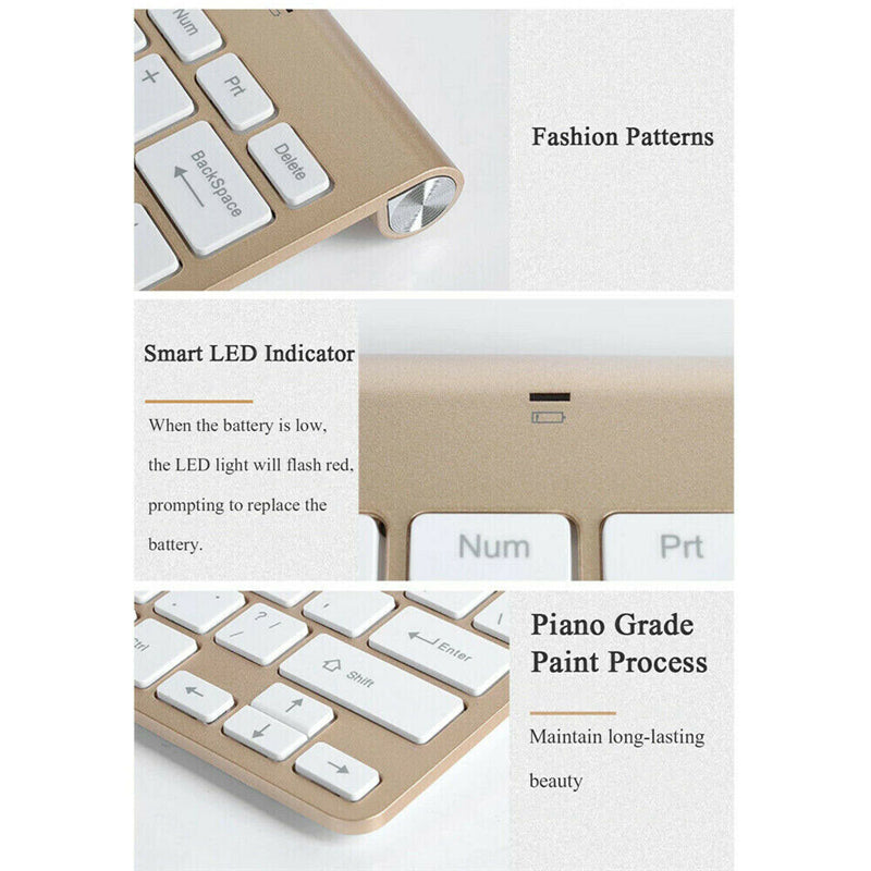 Wireless Keyboard and 1200DPI Wireless Ultra Thin Mouse Combo Set with USB Receiver For PC Computer