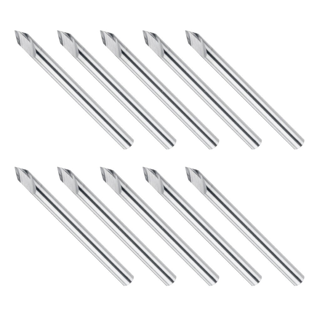 10Pcs 3.175mm Shank Engraving Bit End Milling Cutter 60 Degrees Tip 0.1mm Carbide 3D Milling Bit Carving
