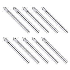 10Pcs 3.175mm Shank Engraving Bit End Milling Cutter 60 Degrees Tip 0.1mm Carbide 3D Milling Bit Carving