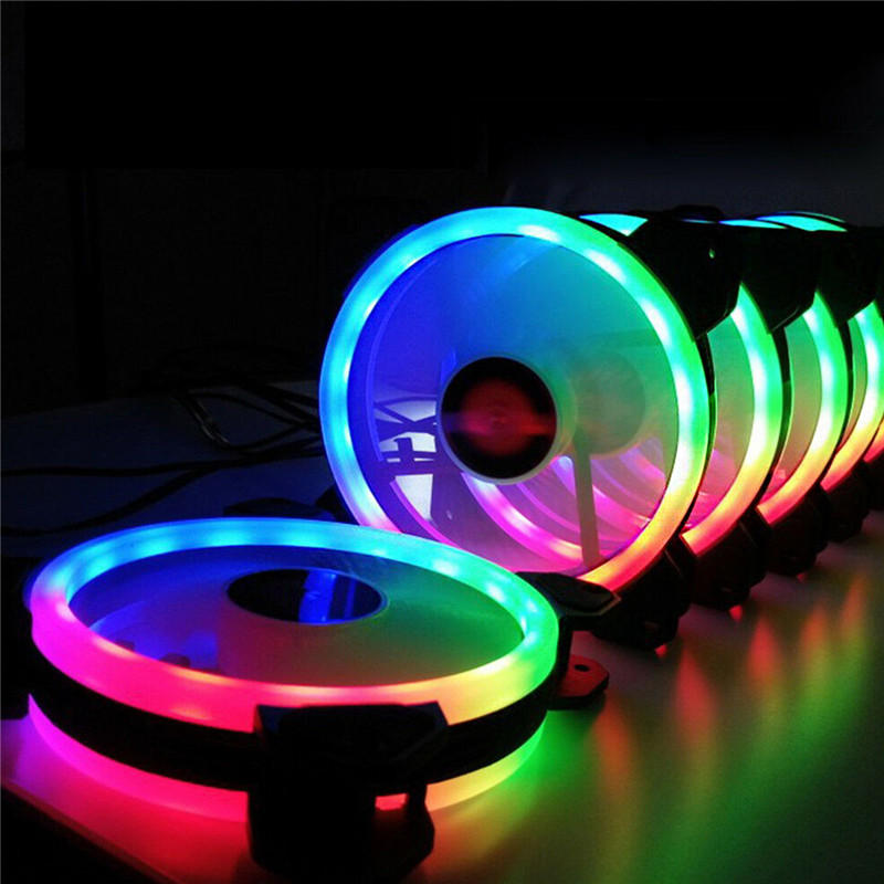 12CM 6 Pin 12 Modes Adjustable Colorful RGB LED Silent Computer Case Cooling Fan for PC Computer Case