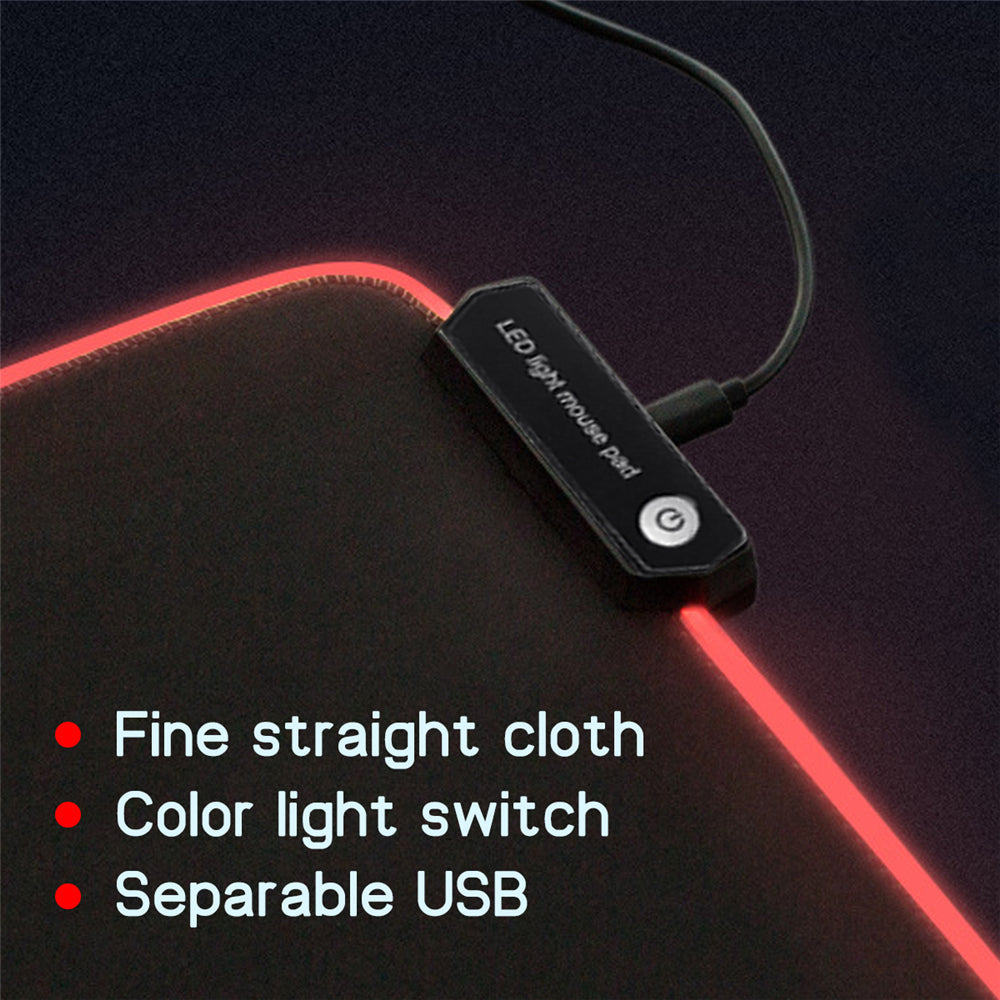 RGB Large Mouse Pad LED Gaming Mouse Pad Gamer Mousepad LED Light Illuminated USB Wired Colorful Luminous Non-Slip Mouse Mice