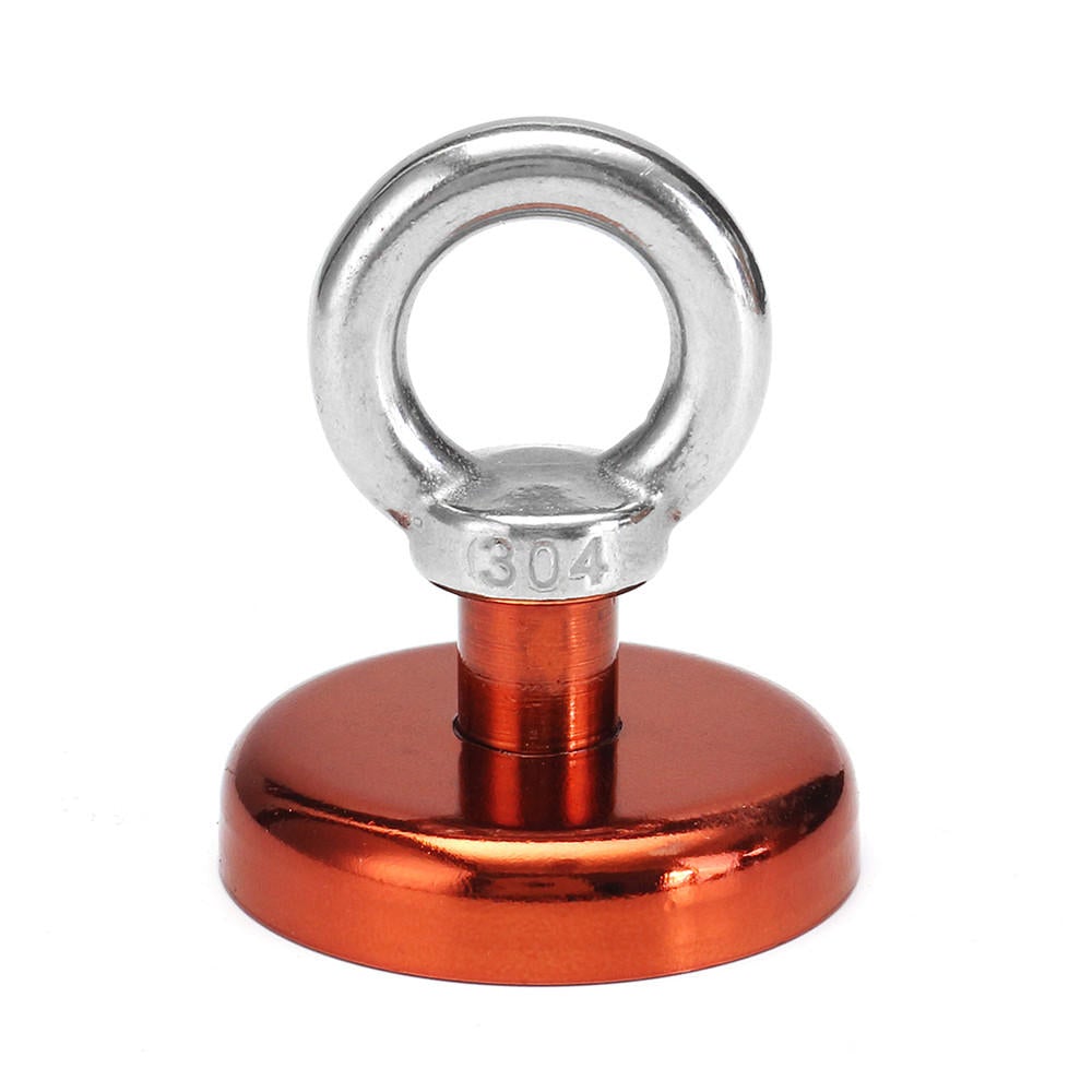 48mm 90kg Neodymium Recovery Magnet Metal Detector Circular Eyebolt Red/Yellow/Blue