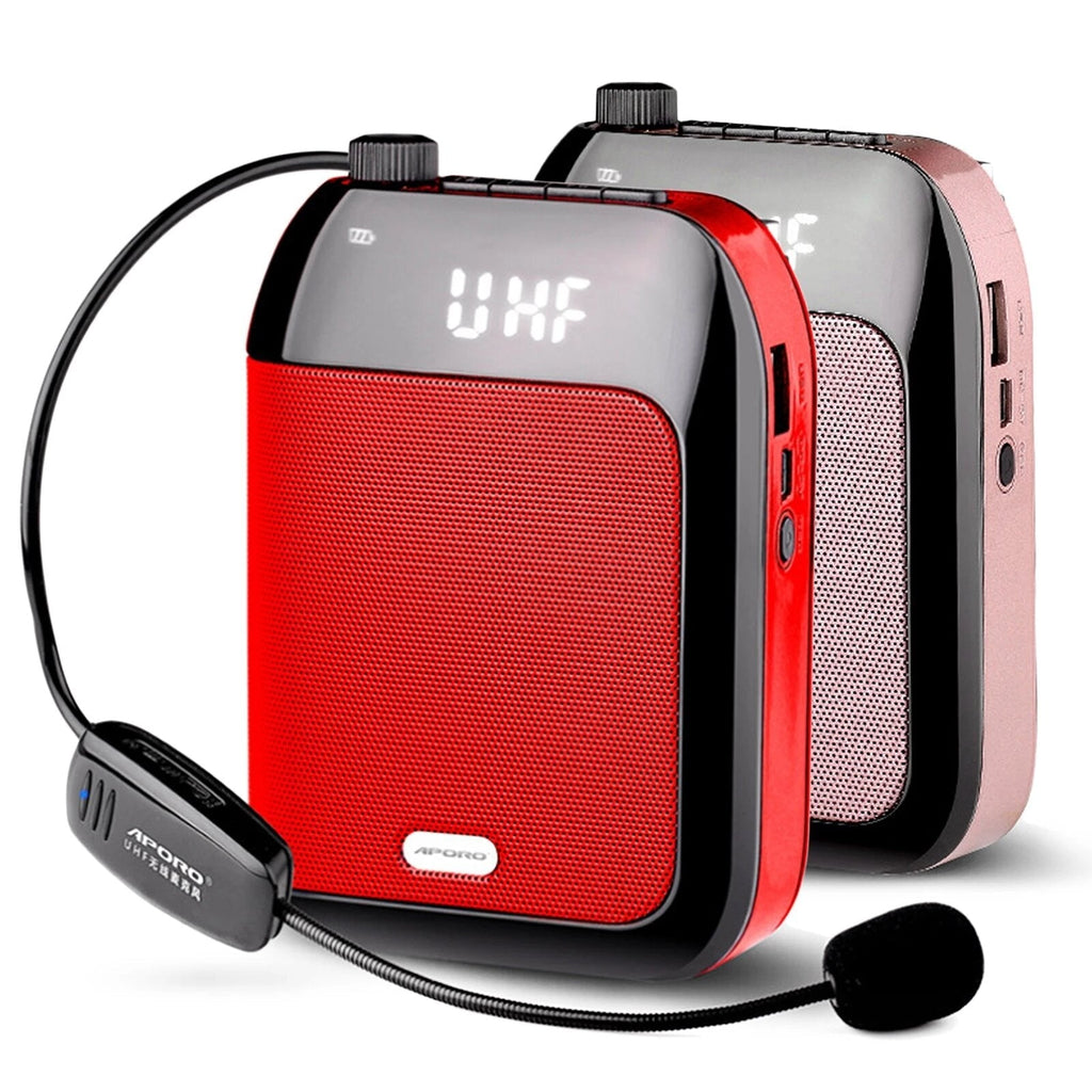 2.4G 60M Wireless Microphone 15W Amplifier Speaker with Bluetooth FM Recording Function for Teacher Tourist Guide