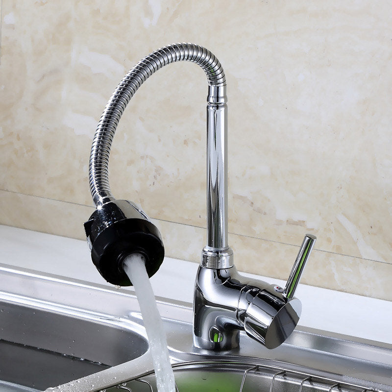 Kitchen Bathroom Single Hole Hot And Cold Universal Faucet