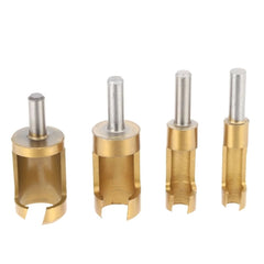 4pcs 6/10/13/16mm Round Shank Titanium Coated Tenon Plug Cutters Wood Plug Hole Cutter