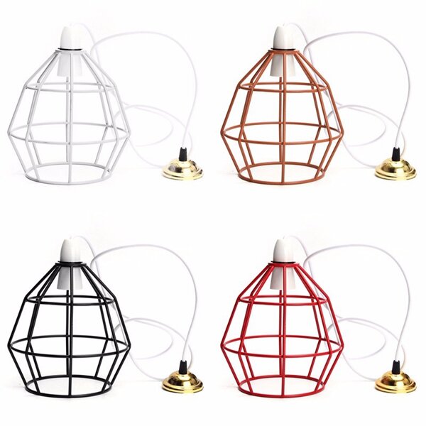 Vintage Industrial Style Metal Cage Wire Frame Ceiling Pendant Light Lamp Shades 110-240V