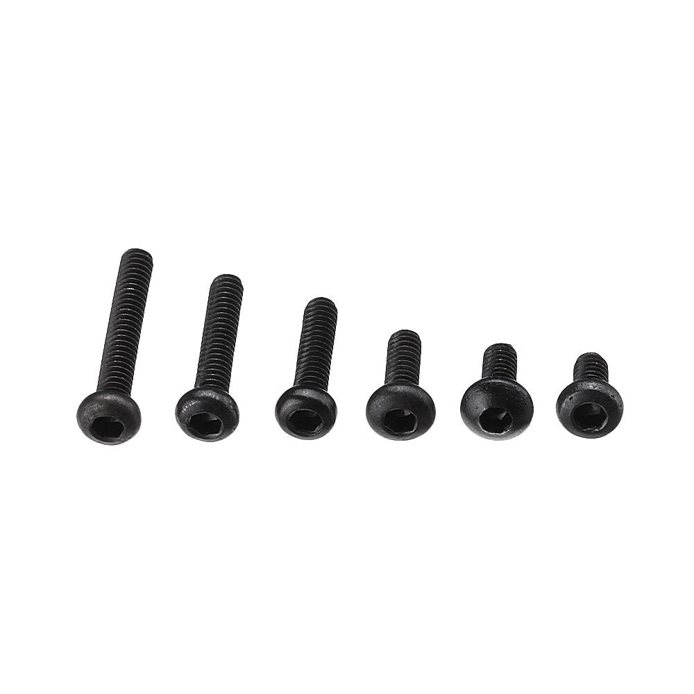 600Pcs Black Carbon Steel 10.9 Grade Hexagon Cap Button Head Flat Head Screw Nuts Assortment Set