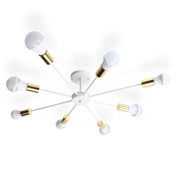 8 Heads Vintage Industrial Edison Chandelier Metal Flush Mount LED Ceiling Lights AC 85-265V