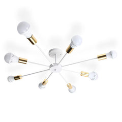 8 Heads Vintage Industrial Edison Chandelier Metal Flush Mount LED Ceiling Lights AC 85-265V
