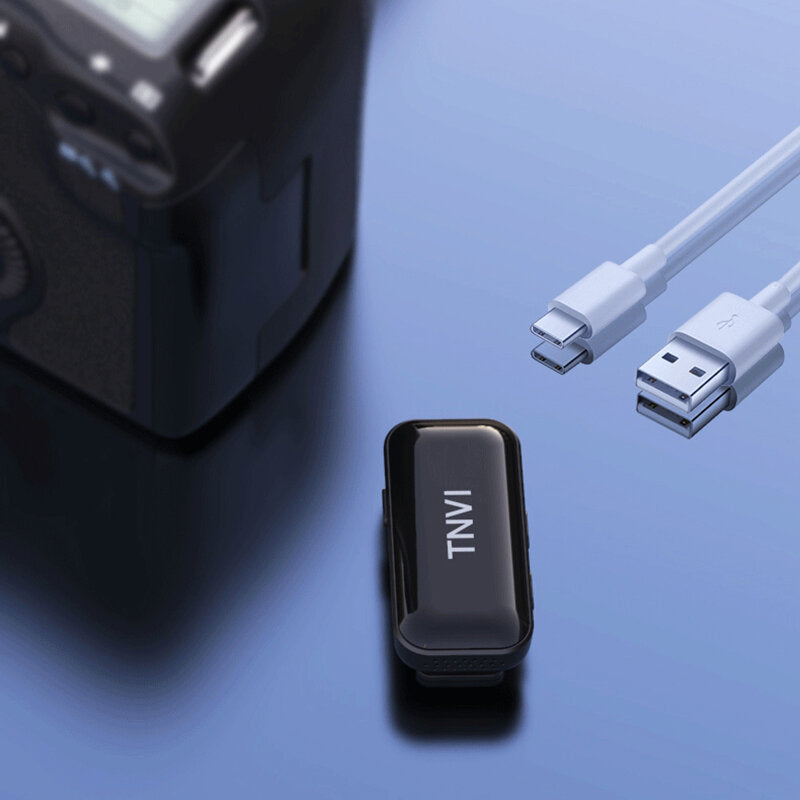 Wireless Microphone System with Rechargeable Transmitter Reveiver Lapel Lavalier for Smartphone Computer