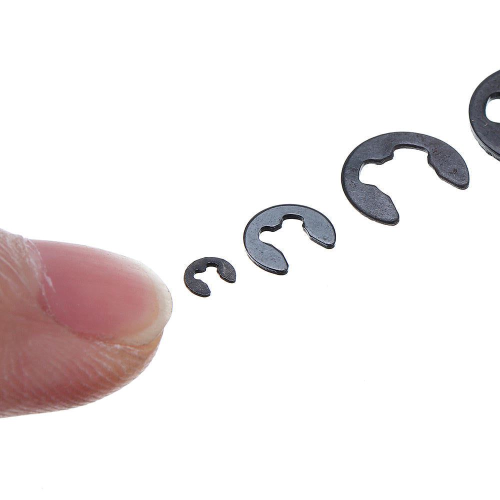 300Pcs Carbon E-Clip Black Oxide Finish Retaining Ring Circlip Tools Kit 1.5-22mm