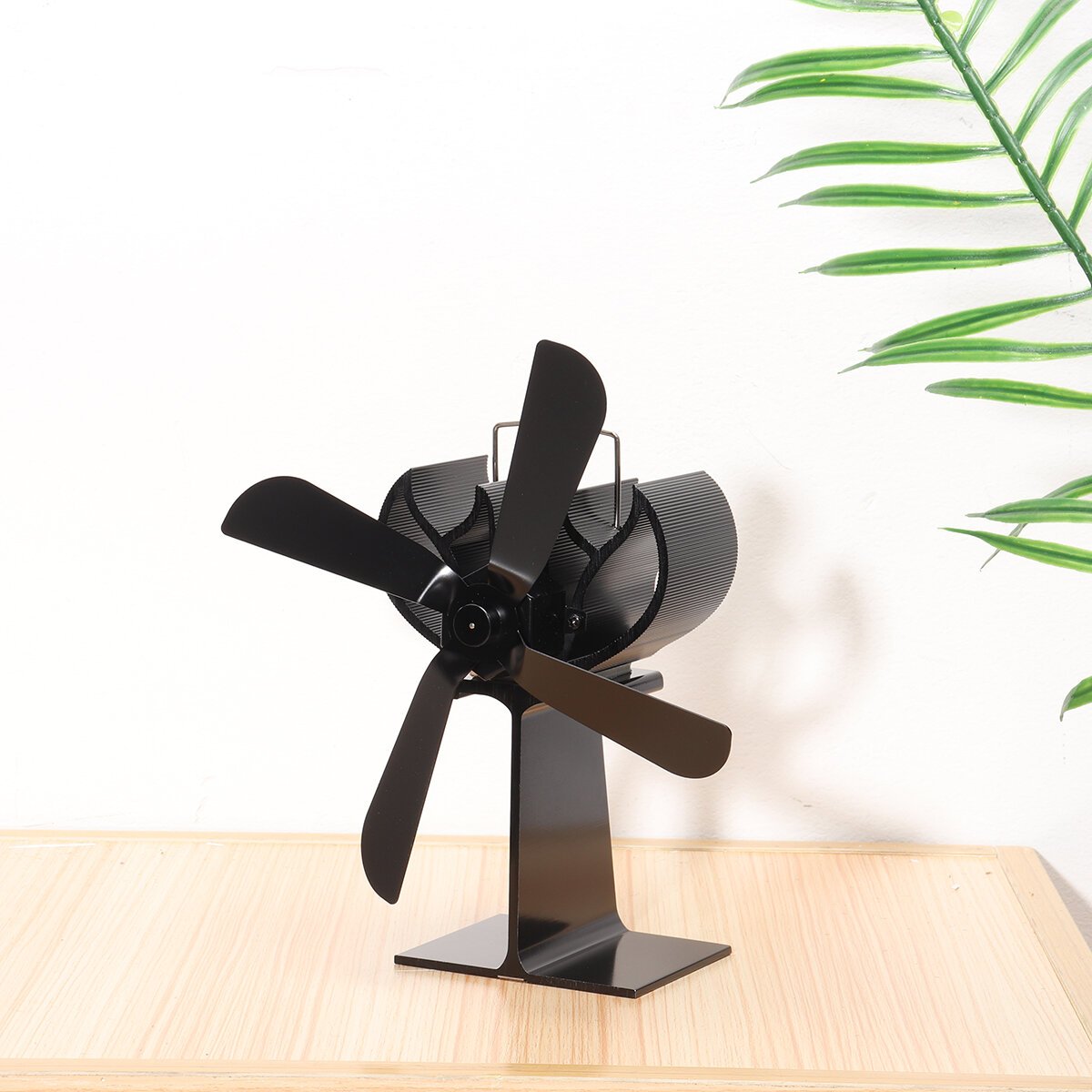 5-Blade Heat Powered Wood Stove Fan Fireplace Log Wood Burner Eco Fan