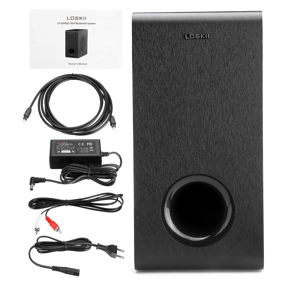 Powered Bluetooth Subwoofer Compact Speaker Deep Base 6.5 inch 60W Built-in Amplifier Home Audio Theater for TV Optical RCA