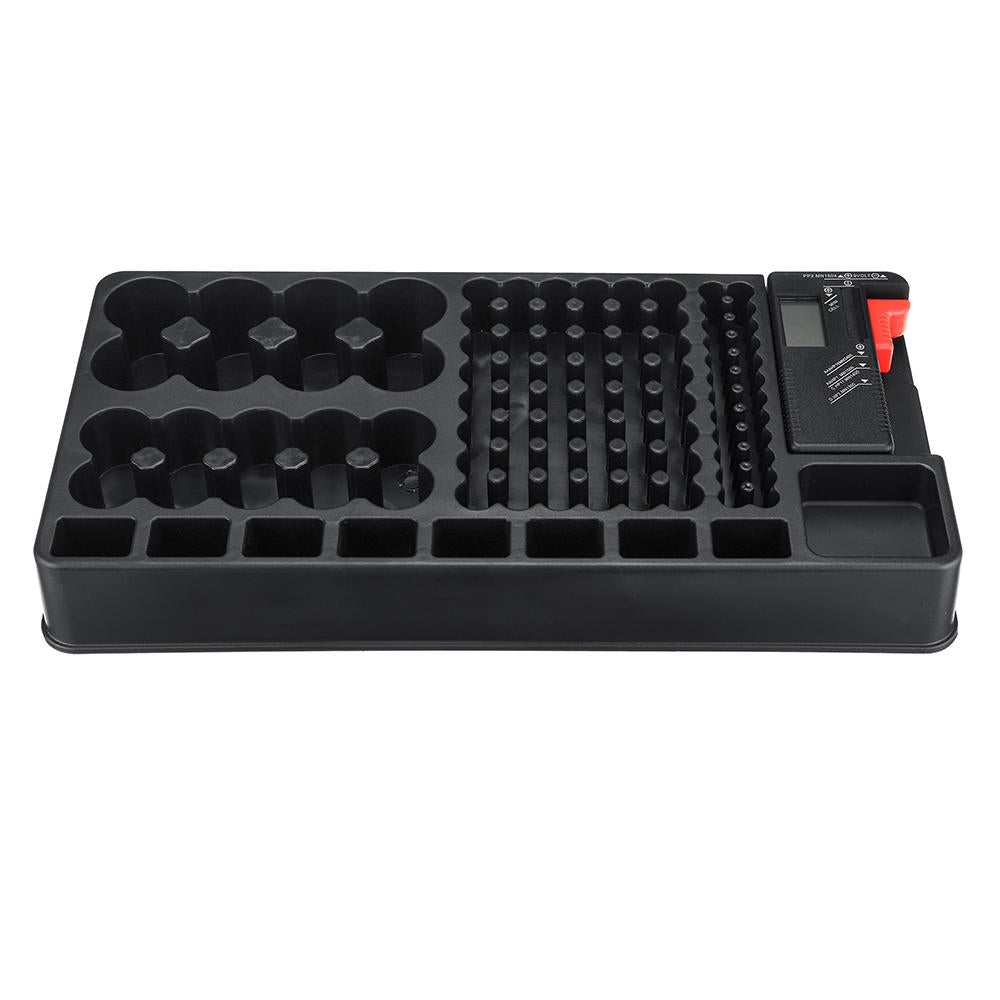 Battery Organizer Case Battery Storage Organizer Holder with Tester Battery Capacity Tester Caddy Rack Case Box