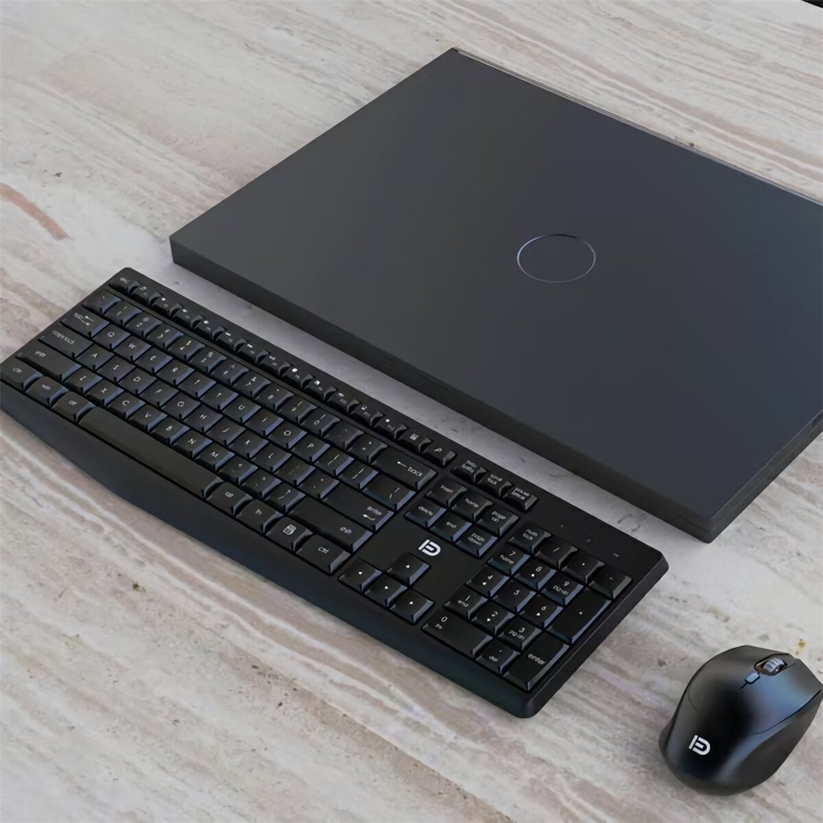 2.4G Wireless Keyboard & Mouse Set 106 Keys Business Keyboard 1500DPI 3 Buttons Silent Optical Home Office Mice for Computer Laptop PC