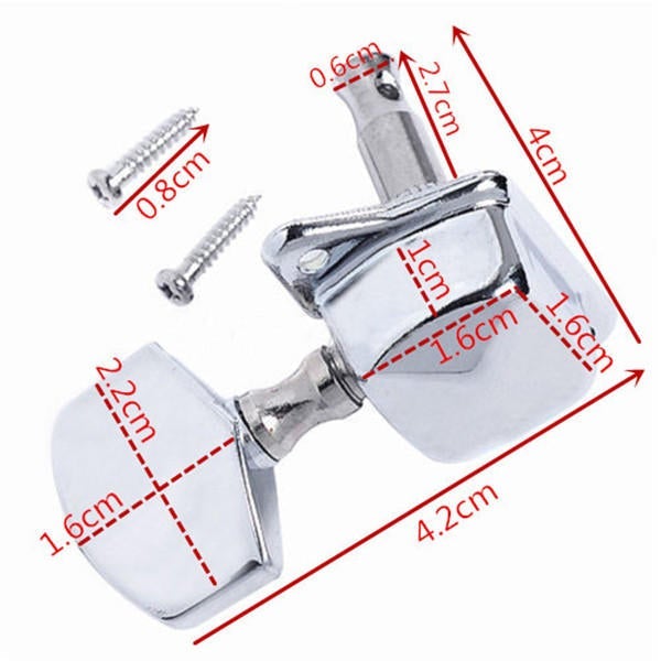 Acoustic Guitar String Semiclosed Tuning Pegs Tuners Machine Heads 6L Chrome