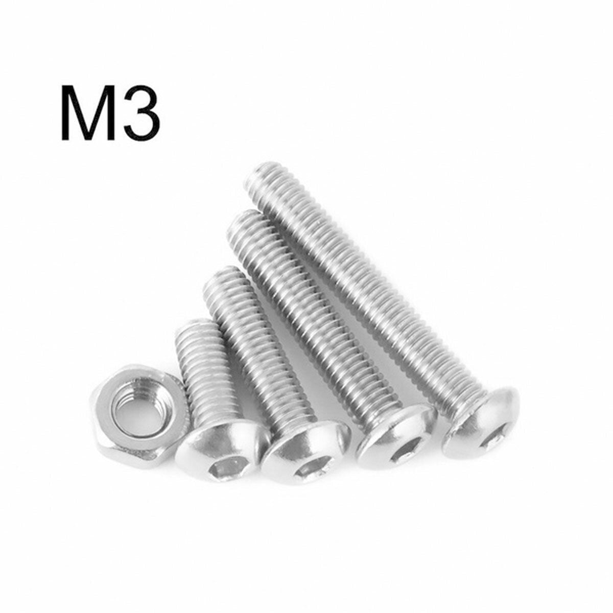 500pcs Stainless Steel Hex Socket Cap Head Bolts Screw Nuts Kits M3 M4 M5
