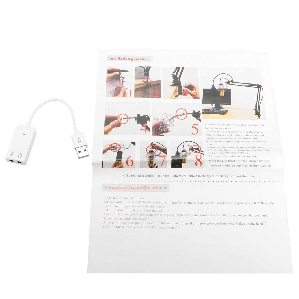 Computer Wired Recording Microphone Shock Mount Set Sound Studio Audio