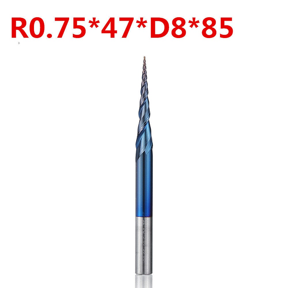 NACO-blue 2 Flutes Ball Nose End Mill R0.25/ R0.5/ R0.75/ R1.0 *47*D8*85