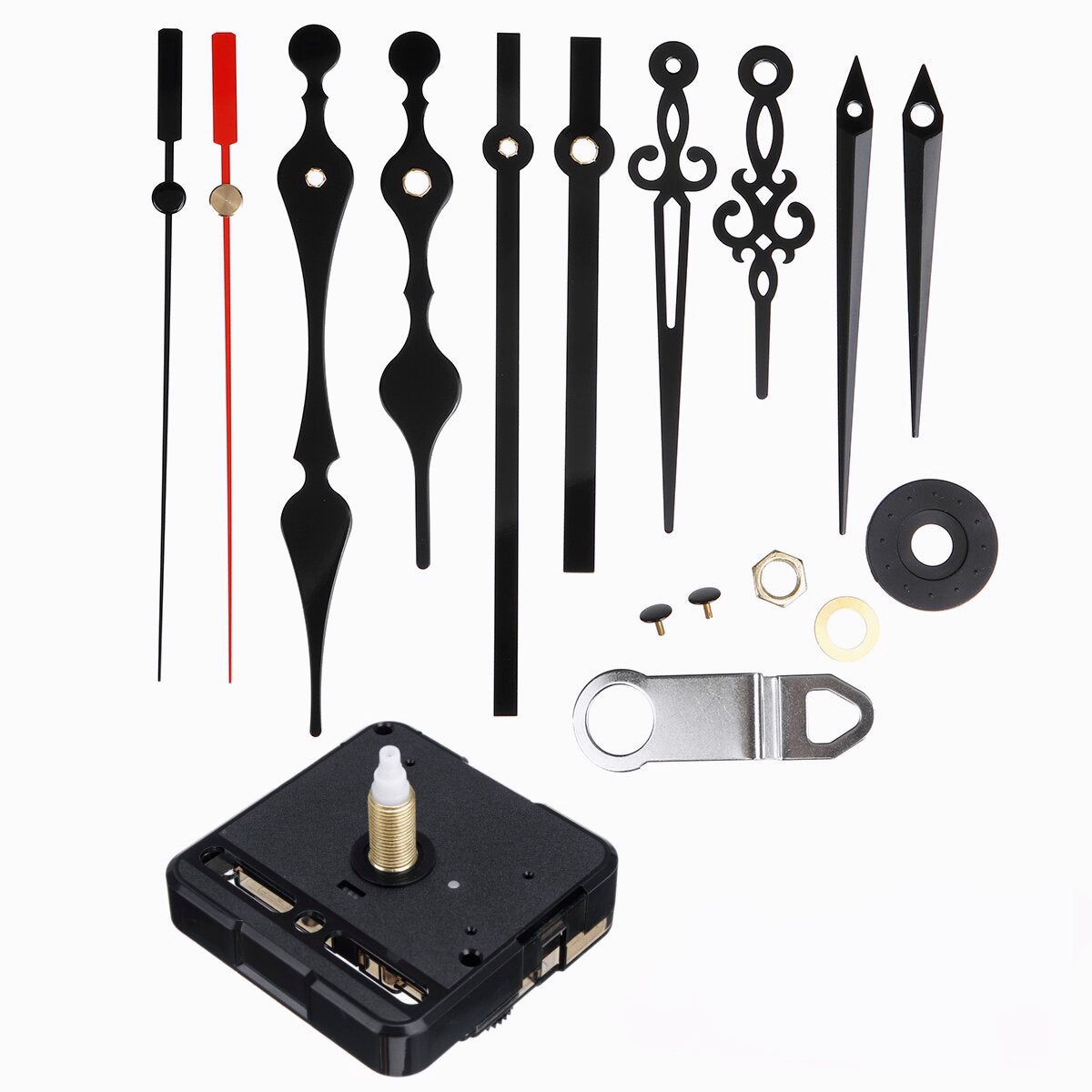 4 Type Quartz Clock Movement Mechanism DIY Kit Hour Minute Second Hand Red Black