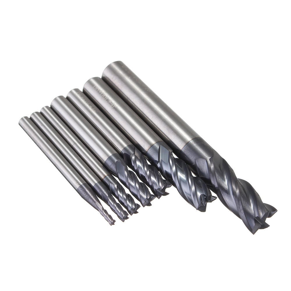 2/3/4/5/6/8/10mm Milling Cutter Tungsten Steel Coated 4 Flutes End Mill CNC Tool