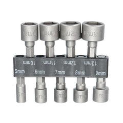 9pcs 1/4 Inch Hex Shank Power Nut Driver Drill Bit Set 5-13mm Socket Wrench