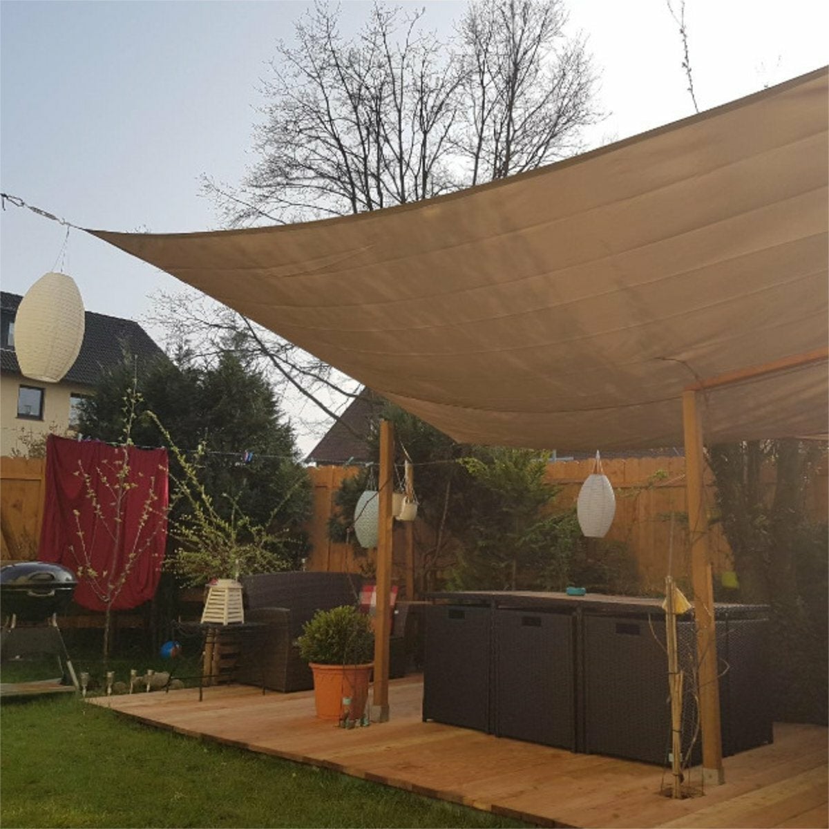 Sun Shade Sail Garden Patio Sunscreen Awning Canopy Screen 98% UV Block Greenbay