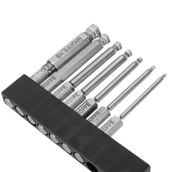 7pcs 2/2.5/3/4/5/6/8mm 65mm Magnetic Ball Screwdriver Bits 1/4 Inch Hex Shank Screwdriver Bit
