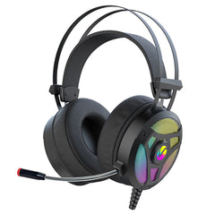 Gaming Headset 7.1 Virtual Surround Sound 50mm Driver Unit RGB Light Powerful Bass Noise Reduction Mic for PC