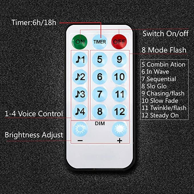 Curtain Lights with Sound Activated USB Powered LED Fairy Christmas Lights with Remote Sync-to-Music Setting