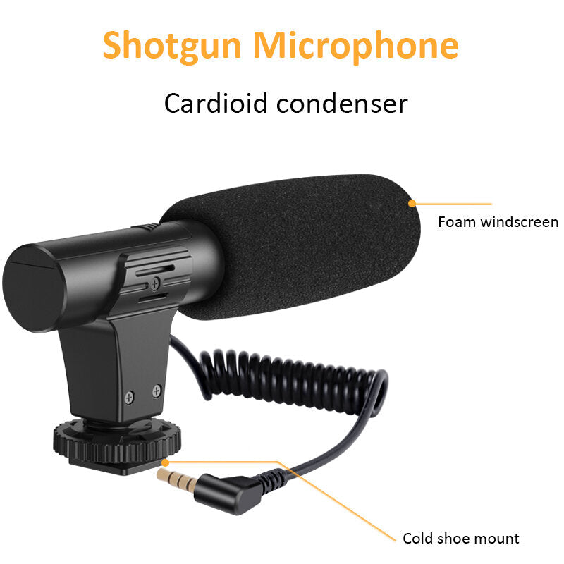 Vloggging Kits Professional Photography Set with microphone LED Fill Light Tripod Cell Phone Holder Clip for Vlogging YouTube Live Recording