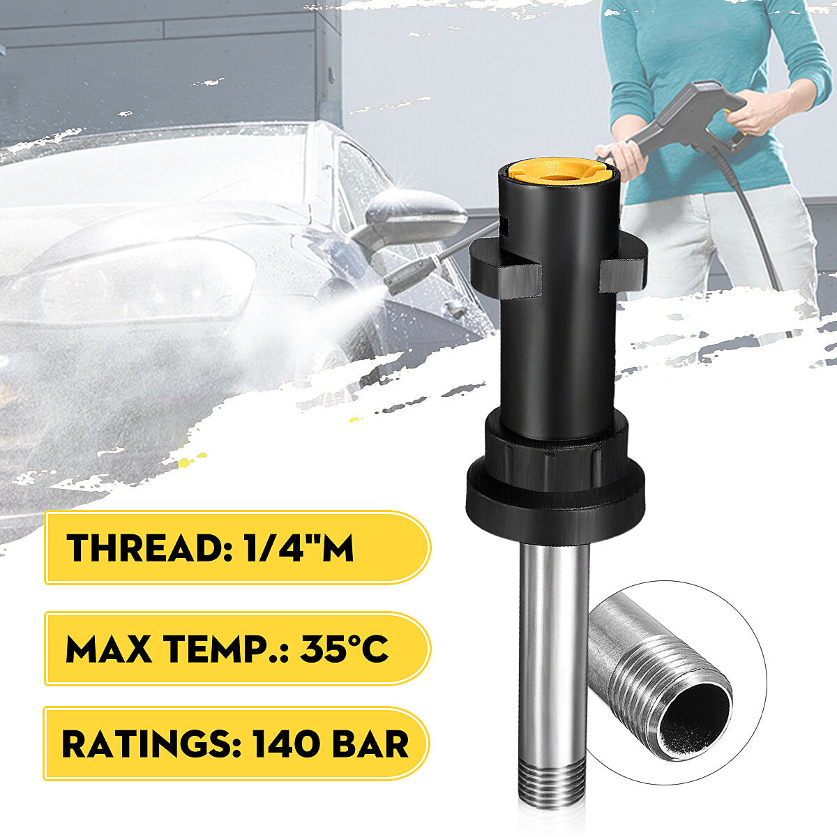 Foam Lance Compatible Adaptor 1/4 Inch Machine