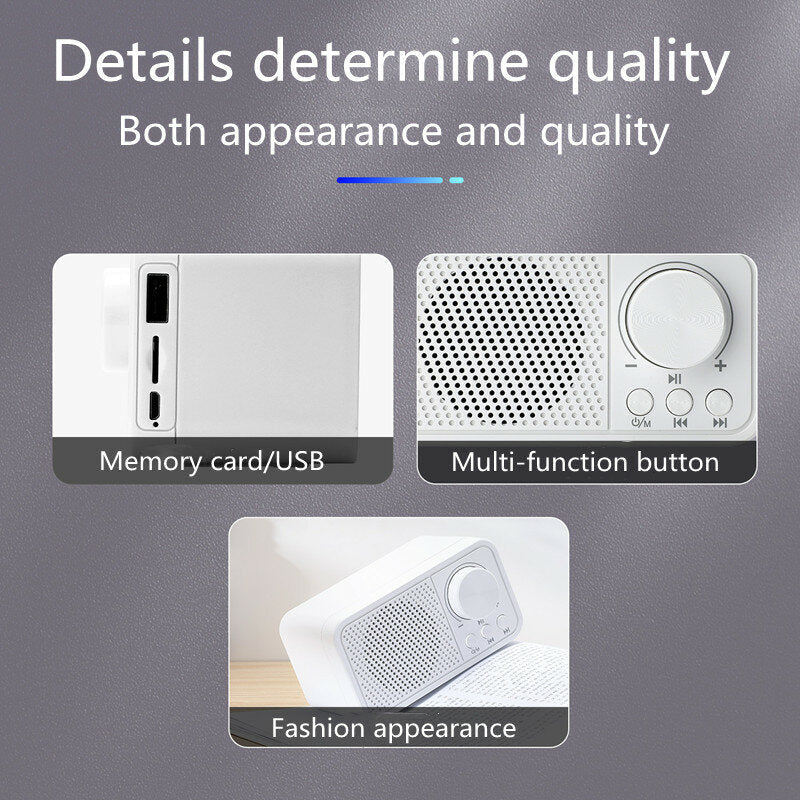 Bluetooth 5.0 Portable Mini FM Radio Receiver Speaker MP3 Player Support TF Card USB Waterproof Large Capacity Battery