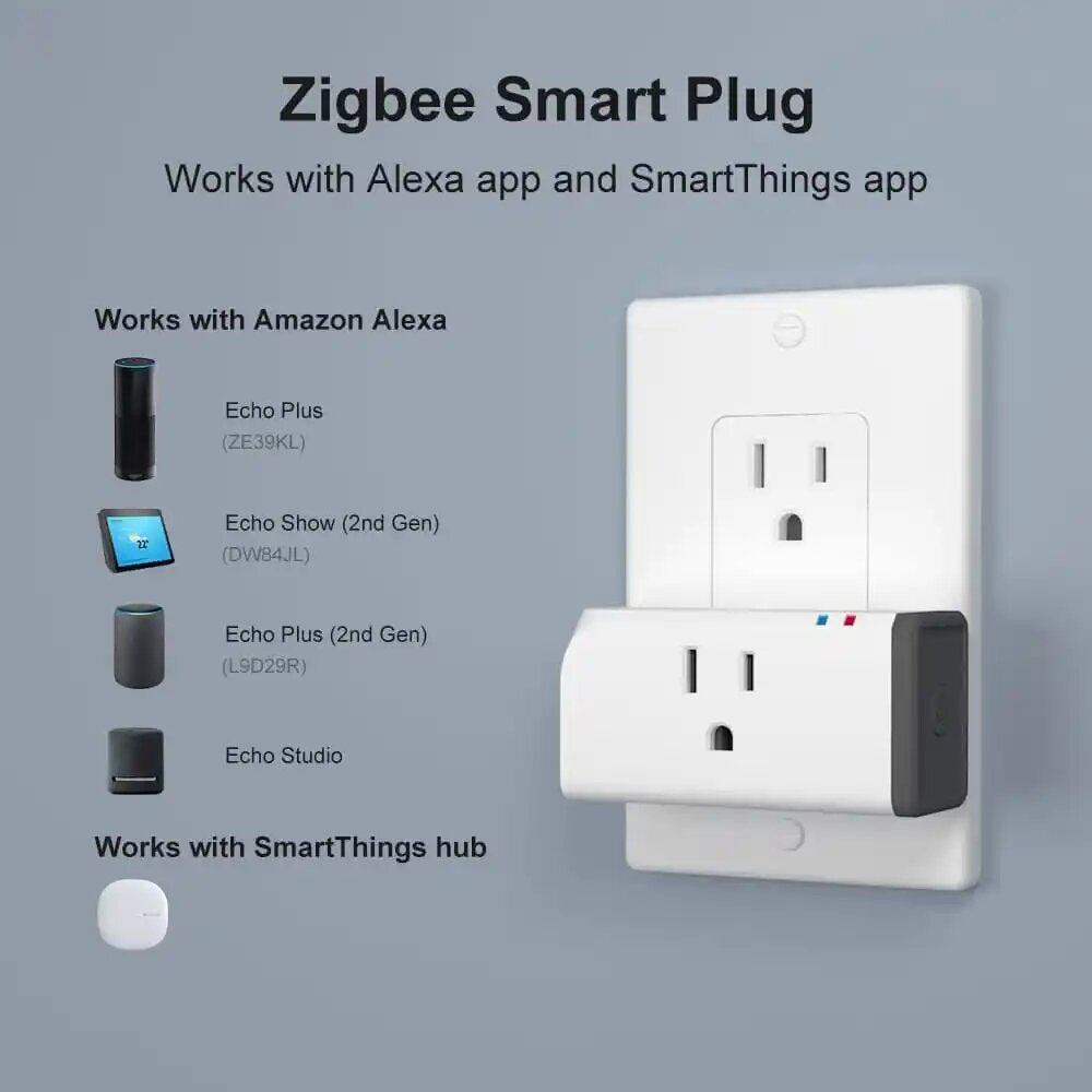 Smart Plug US Type Socket Switch Compatible with Alexa & Works with SmartThings Hub Voice Control Smart Sences