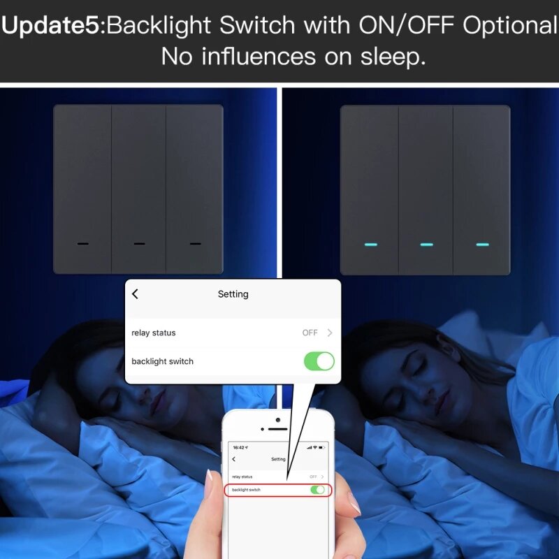 Smart Light Switch No Neutral Wire No Capacitor Remote Control Works with Alexa Google Home