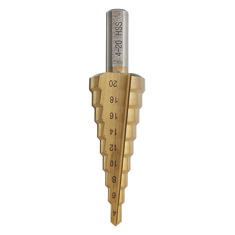 4-12/4-20/4-32mm HSS 6542 Titanium Coated Step Drill Bit Triangle Shank