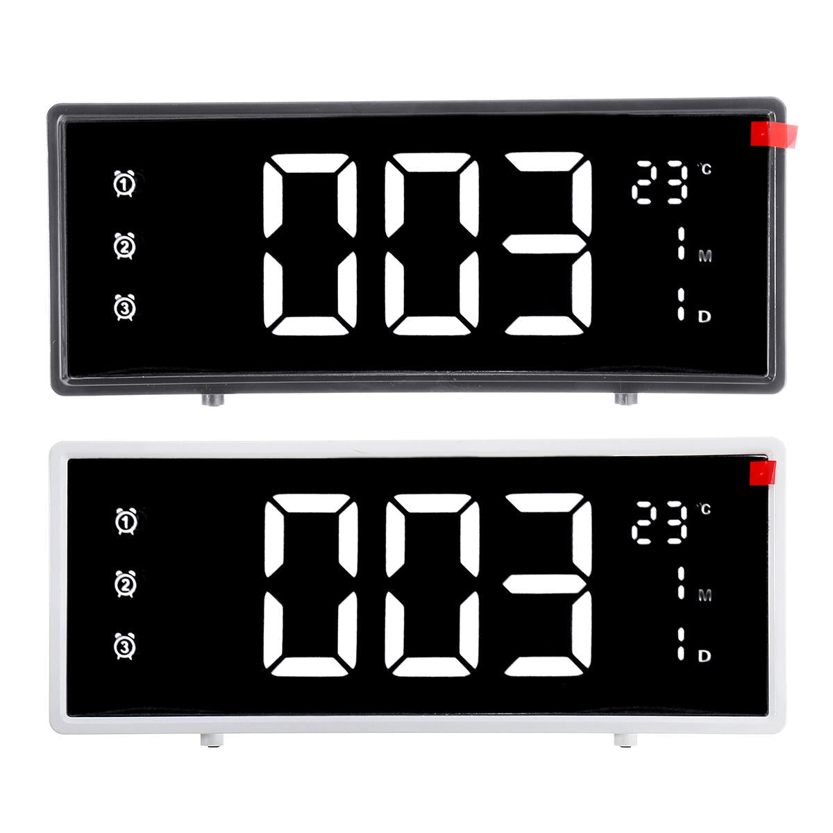 LED Alarm Clock Digital Snooze Touch Control Table Clock Day Time Temperature Display Home Decoration