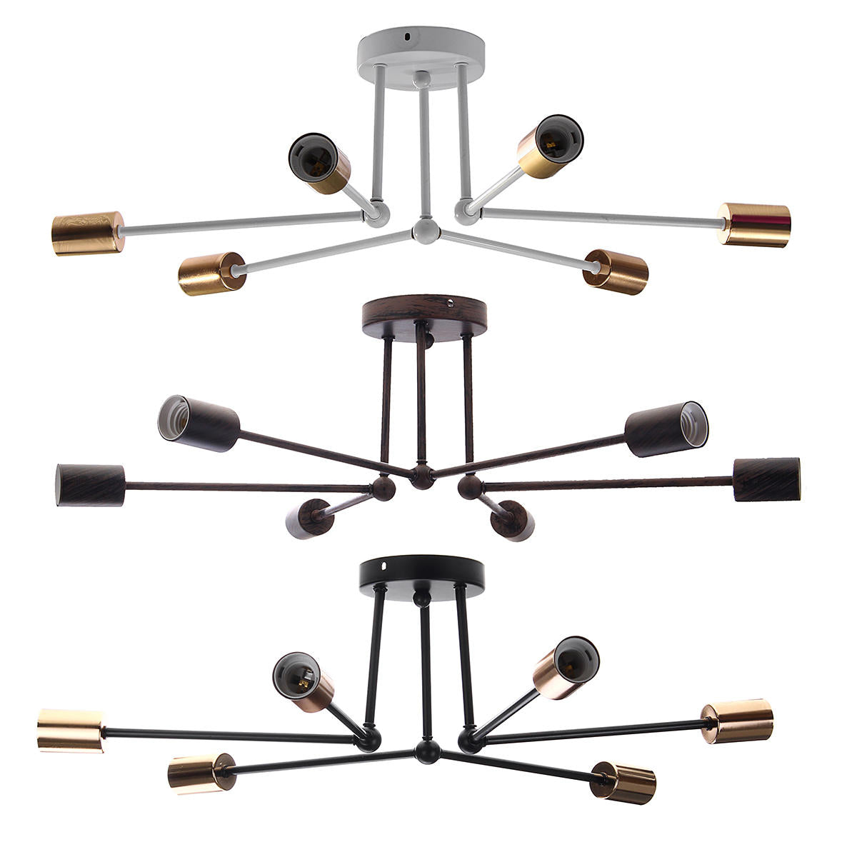 Modern Pendant Lamp Ceiling Light Chandelier Vintage 6 Heads Sockets Holder