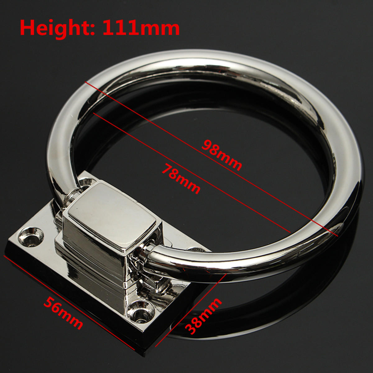Stainless Steel Knocker Pulls Handle Pull Rings Shiny Silver for Wooden Door Chair