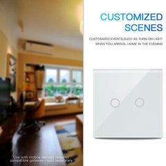 Smart Light Switch EU 1/2/3CH Touch Sensitive Wall Switch Home Automation Z Wave Wireless Remote Control Light Switch