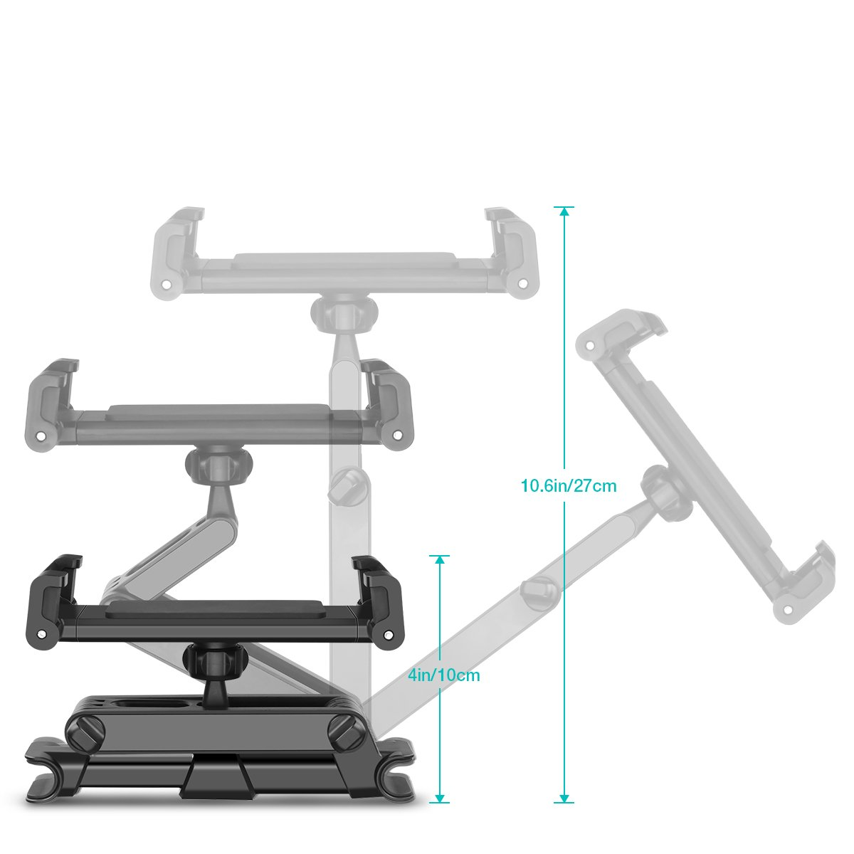 Universal Car Headrest Tablet Mount 360° Rotating Auto Seat Back Phone Holder Car Backseat