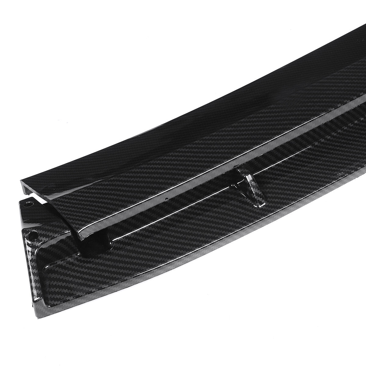 4Pcs Double Layer Carbon Fiber Look Front Bumper Lip Spoiler Cover Trim