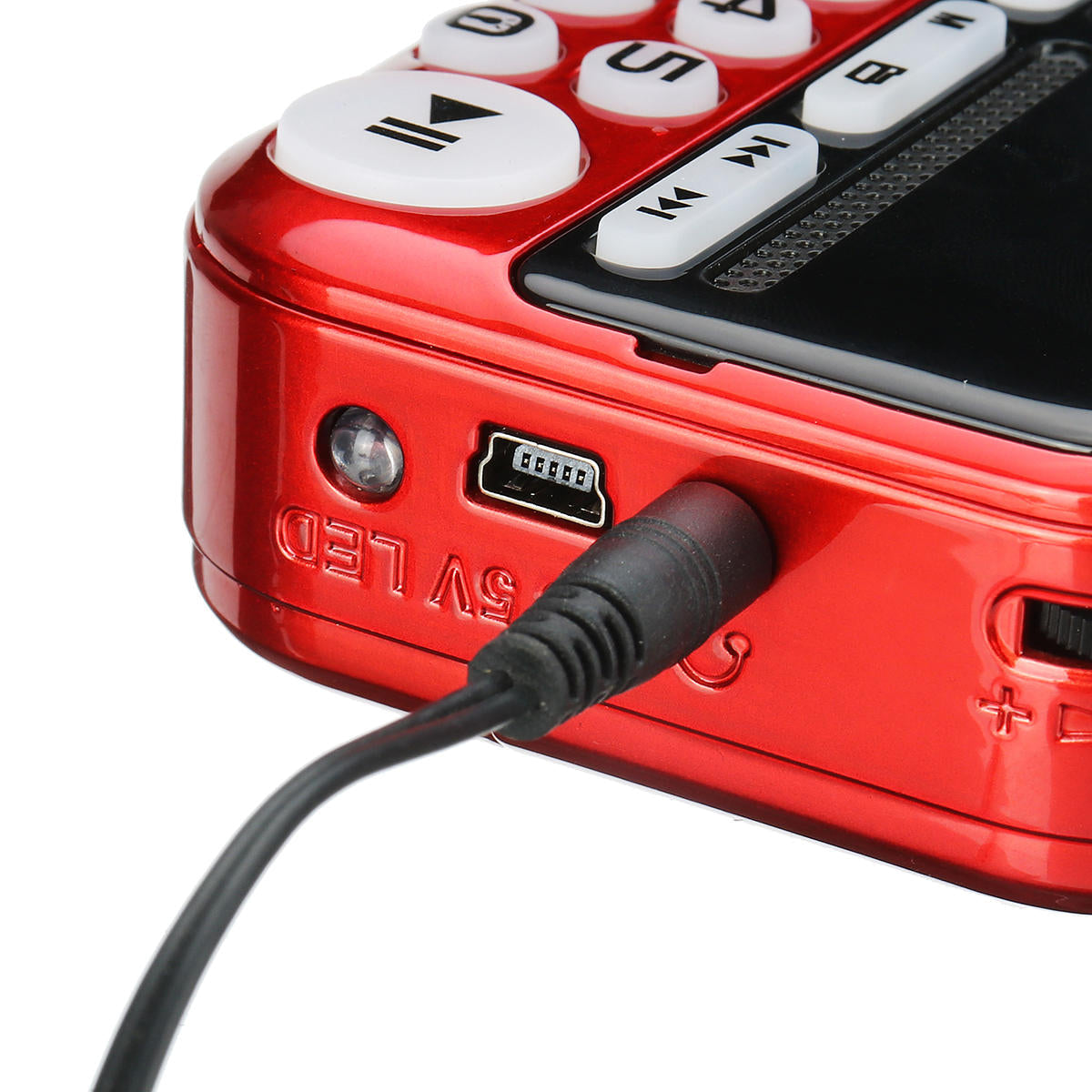 Portable Digital Display FM Radio TF Card USB MP3 Music Player Clock Alarm Speaker