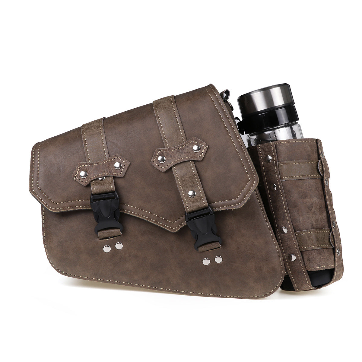 Left / Right Side Universal Saddlebag Storage Tool Holder Leather Motorcycles Bag
