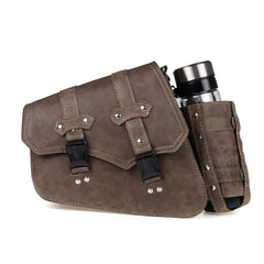 Left / Right Side Universal Saddlebag Storage Tool Holder Leather Motorcycles Bag