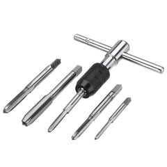 6pcs M3-M8 Tap Drill Set T Handle Ratchet Wrench Machinist Tool With Screw Hand