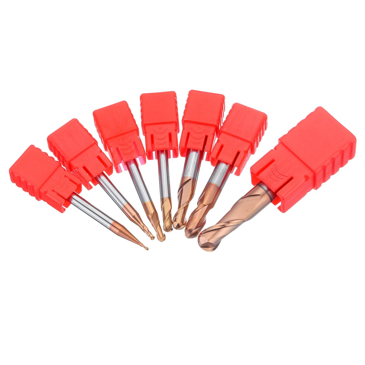 7pcs 1-8mm Solid Carbide Straight End Mill 4 Flute Milling Cutter CNC Tool