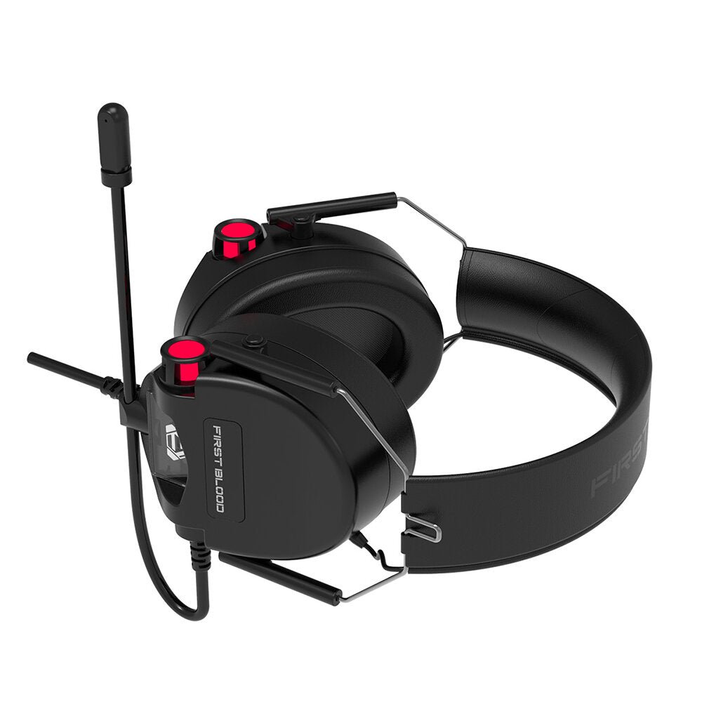 Gaming Headset Foldable Headphone with Virtual 7.1 One-way Noise Reduction Microphone Colorful Light for PC Laptop