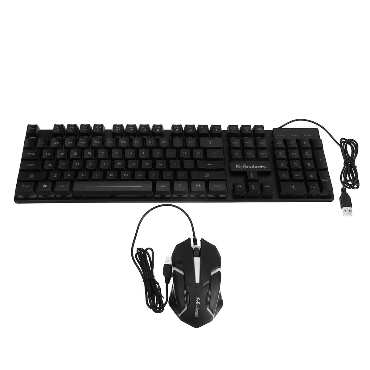 Waterproof 104key LED USB Wired Gaming Keyboard & 1000DPI Mouse Combo Set Multi-Colored Changing Backlight Mouse for Computer Desktop Notebook