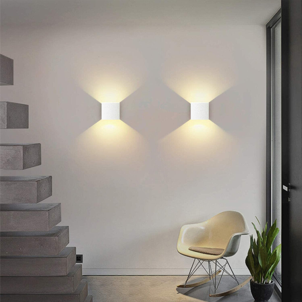 2Pcs Warm Light LED Wall Lamp Indoor/Outdoor LED Waterproof Modern Wall Lights